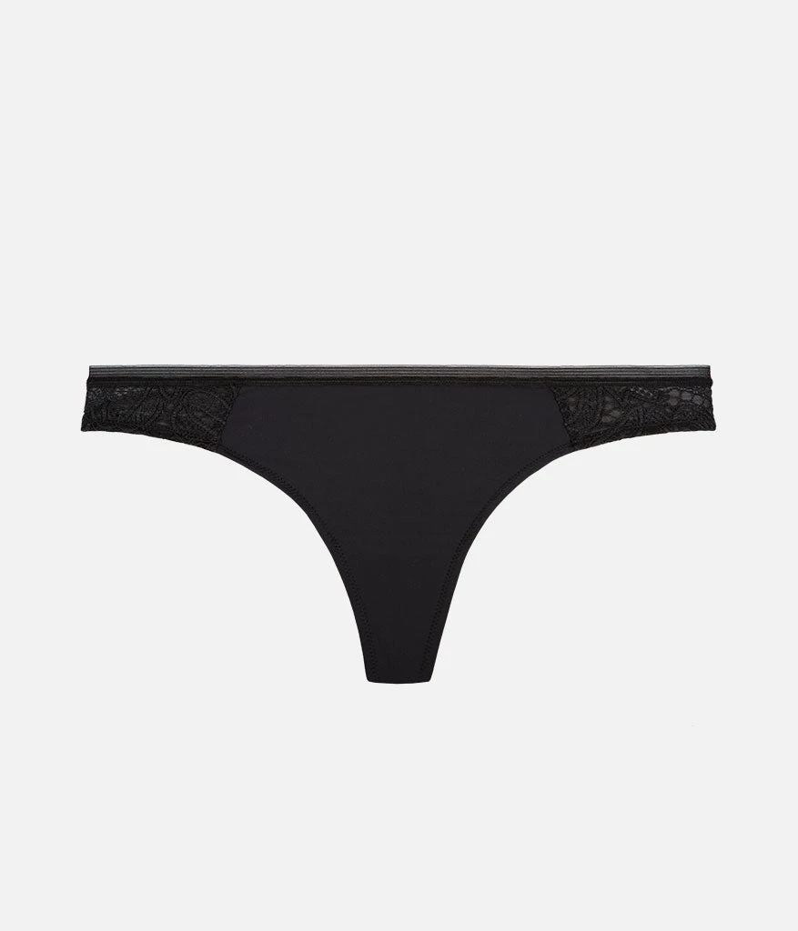 The Palm Lace Thong: Jet Black 4 The Palm Lace Thong: Jet Black - Image 4