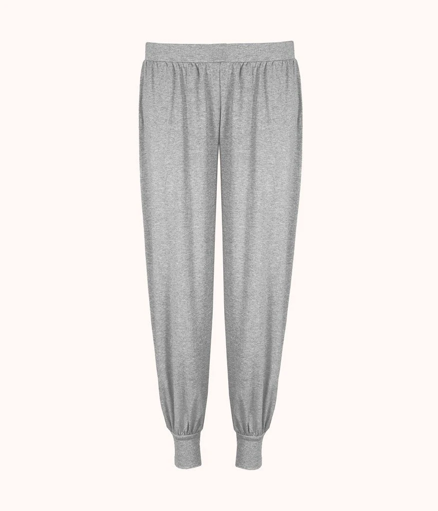The Ribbed Jogger: Heather Gray 1 The Ribbed Jogger: Heather Gray