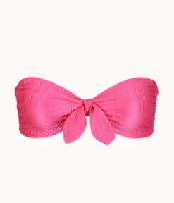The Swim Ribbed Tie-Front Bandeau: Magenta -Outlet No Wire Bras Store 4 product flat front ribbed tie front bandeau magenta c4248c68 b027 45e6 af8c b07e9087d0d1