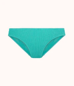 The Swim Ruched Bikini Bottom: Aquamarine -Outlet No Wire Bras Store 4 product flat front ruched bikini aquamarine