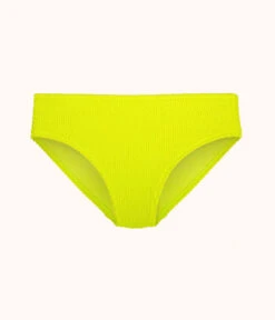 The Swim Ruched High Waist Bikini Bottom: Electric Lime -Outlet No Wire Bras Store 4 product flat front ruched high waist bikini electric lime
