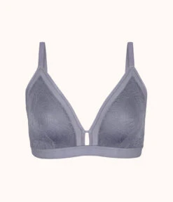 The Smooth Lace Busty Bralette: Smoke -Outlet No Wire Bras Store 4 product flat front smooth lace busty bralette smoke d850cf8e 40b0 46d1 823a 999c51e4cff3
