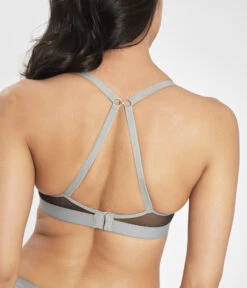 The All-Day Deep V No-Wire: Heather Gray -Outlet No Wire Bras Store 5 on model back1 all day deep v no wire heather gray
