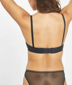 The Low Back Bralette: Jet Black -Outlet No Wire Bras Store 5 on model back1 low back bralette jet black