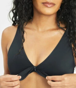 The Plunge Bralette & High Waist Swim Bundle: Jet Black -Outlet No Wire Bras Store 5 on model front1 swim plunge bralette jet black 96444c88 9db9 453e ac56 0e3eb4b02761