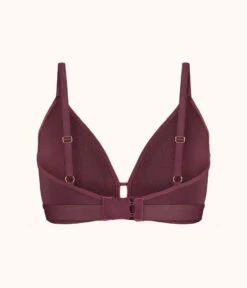 The Luxe Trim Busty Bralette: Plum -Outlet No Wire Bras Store 5 product flat back luxe trim busty bralette plum b5eda433 46ff 4780 81bb 807ed22efa5e