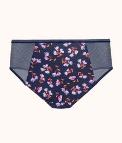 The Mesh High Waist Bikini: Navy Daisy 9 The Mesh High Waist Bikini: Navy Daisy -Outlet No Wire Bras Store 5 product flat back mesh high waist bikini navy daisy