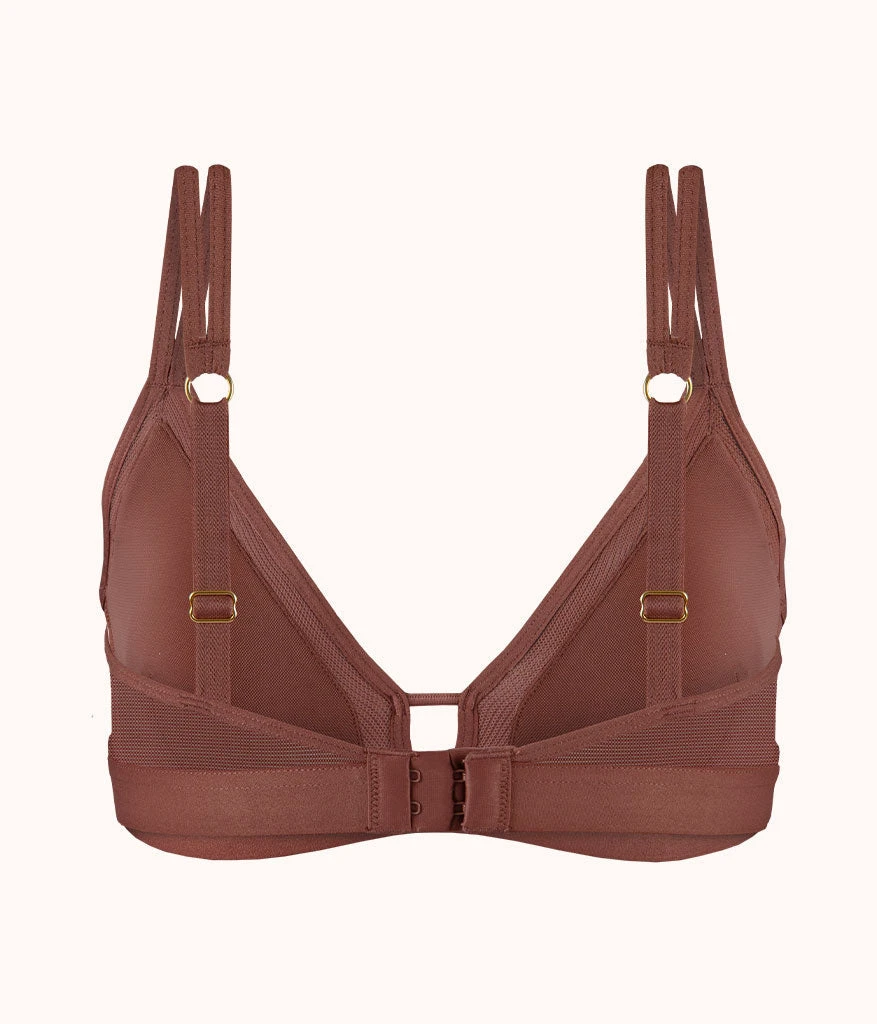 The Mesh Trim Padded Bralette: Umber 5 The Mesh Trim Padded Bralette: Umber - Image 5