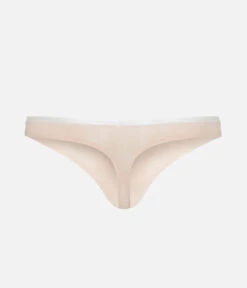 The No Show Thong: Toasted Almond -Outlet No Wire Bras Store 5 product flat back no show thong toasted almond