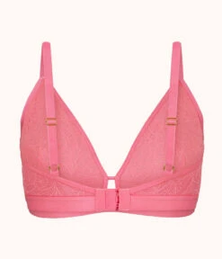 The Palm Lace Busty Bralette: Pink Hibiscus -Outlet No Wire Bras Store 5 product flat back palm lace busty bralette pink hibiscus