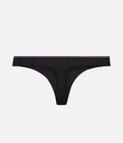 The Palm Lace Thong: Jet Black 9 The Palm Lace Thong: Jet Black -Outlet No Wire Bras Store 5 product flat back palm lace thong jet black