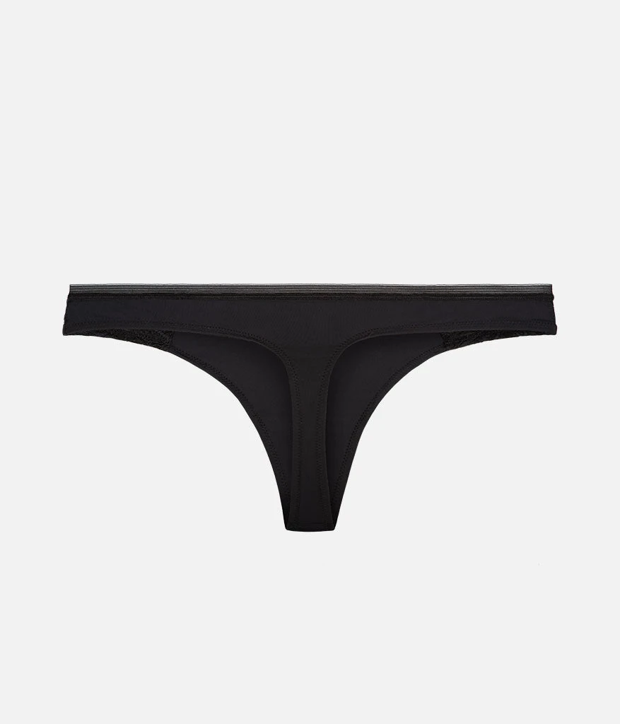The Palm Lace Thong: Jet Black 5 The Palm Lace Thong: Jet Black - Image 5