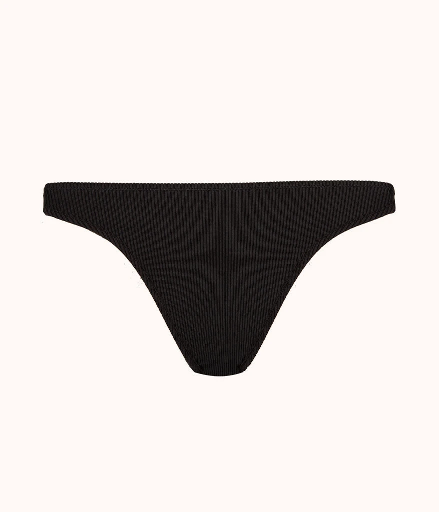 The Swim Ribbed Cheeky Bottom: Jet Black - Image 5