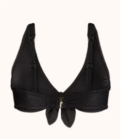 The Swim Ribbed Plunge Bralette: Jet Black -Outlet No Wire Bras Store 5 product flat back ribbed plunge bralette jet black d70e8587 5c87 4b67 bcae ab46ad286576