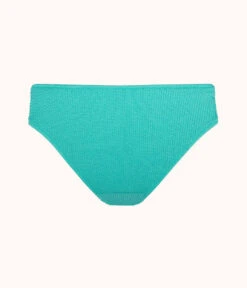 The Swim Ruched High Waist Bikini Bottom: Aquamarine -Outlet No Wire Bras Store 5 product flat back ruched high waist bikini aquamarine