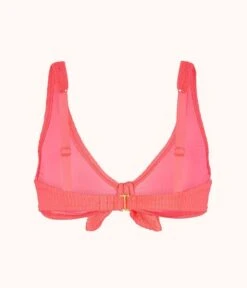The Swim Ruched Plunge Bralette: Electric Pink -Outlet No Wire Bras Store 5 product flat back ruched plunge bralette electric pink 38a8dfe4 7667 4b97 8741 d0735e4b90ff
