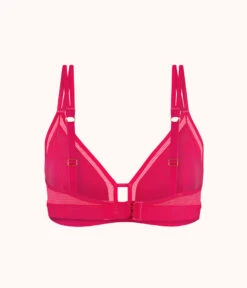 The Smooth Lace Bralette: Magenta -Outlet No Wire Bras Store 5 product flat back smooth lace bralette magenta