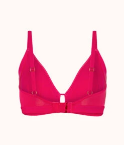 The Smooth Lace Busty Bralette: Magenta -Outlet No Wire Bras Store 5 product flat back smooth lace busty bralette magenta