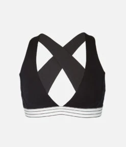 The Cross Back Bralette: Jet Black -Outlet No Wire Bras Store 5 product flat front cross back bralette jet black