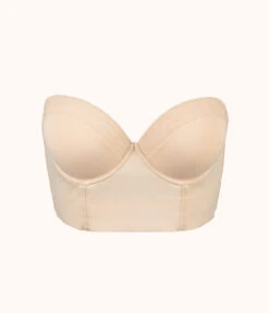 The Low Back Strapless: Toasted Almond 11 The Low Back Strapless: Toasted Almond -Outlet No Wire Bras Store 5 product flat front low back strapless toasted almond