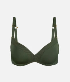 The No-Wire Push-Up: Rich Olive -Outlet No Wire Bras Store 5 product flat front no wire push up rich olive