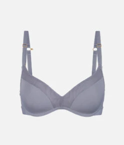 The No-Wire Push-Up: Smoke -Outlet No Wire Bras Store 5 product flat front no wire push up smoke