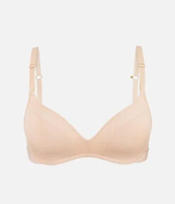 The No-Wire Push-Up: Toasted Almond -Outlet No Wire Bras Store 5 product flat front no wire push up toasted almond