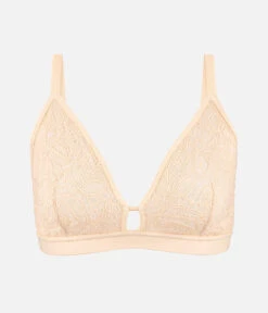 The Palm Lace Busty Bralette: Toasted Almond -Outlet No Wire Bras Store 5 product flat front palm lace busty bra toasted almond
