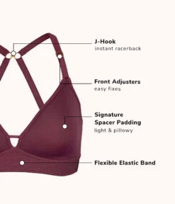 The Spacer Bra Trio: Toasted Almond/Jet Black/Plum -Outlet No Wire Bras Store 5 product flat front spacer bundle multi