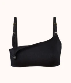 The All-Day Nursing Bralette: Jet Black -Outlet No Wire Bras Store 5 product flat front1 all day maternity bralette jet black