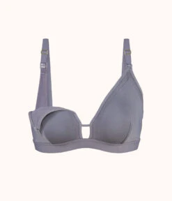 The Busty Nursing Bralette: Smoke -Outlet No Wire Bras Store 5 product flat front1 busty maternity bralette smoke 919ad609 3038 4ef1 9936 57795e232163