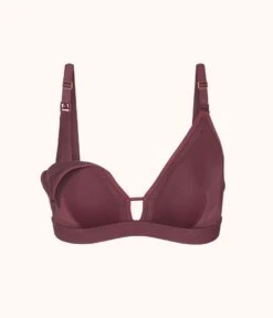 The Mesh Trim Nursing Bralette: Plum 12 The Mesh Trim Nursing Bralette: Plum -Outlet No Wire Bras Store 5 product flat front1 mesh trim maternity bralette plum c68c3f6d 9004 4e84 bdb8 6e16506d0a33