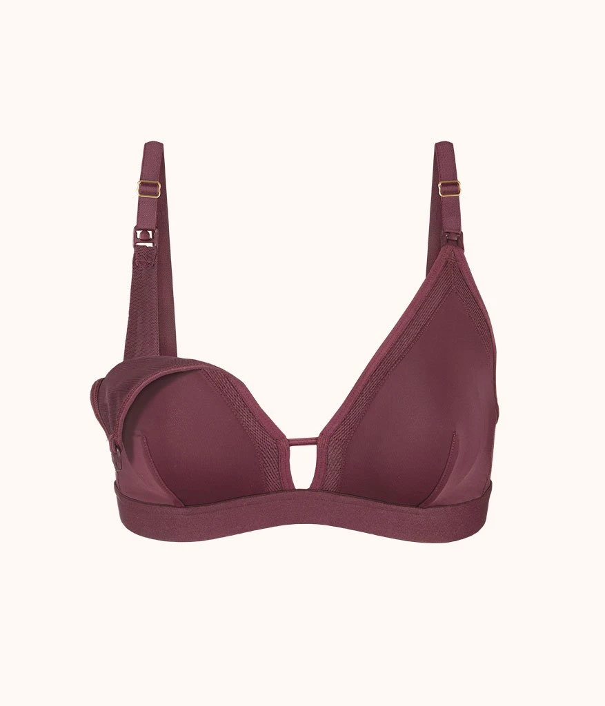 The Mesh Trim Nursing Bralette: Plum 6 The Mesh Trim Nursing Bralette: Plum - Image 6