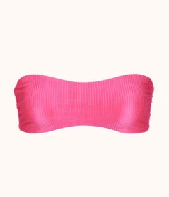 The Swim Ribbed Tie-Front Bandeau: Magenta -Outlet No Wire Bras Store 5 product flat front1 ribbed tie front bandeau magenta c2b24fb9 5669 4916 ad83 5a20c9128b9b