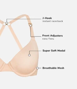 The All-Day T-Shirt Bra: Toasted Almond -Outlet No Wire Bras Store 6 product flat all day t shirt bra toasted almond