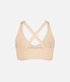 The Sleek Crossback Bralette: Toasted Almond -Outlet No Wire Bras Store 6 product flat cross back bralette toasted almond