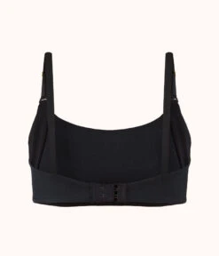 The All-Day Nursing Bralette: Jet Black -Outlet No Wire Bras Store 6 product flat back all day maternity bralette jet black
