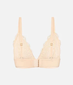 The Long-Lined Lace Bralette: Toasted Almond -Outlet No Wire Bras Store 6 product flat back long lined lace bralette toasted almond