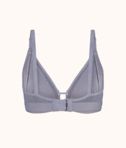 The Mesh Trim Nursing Bralette: Smoke -Outlet No Wire Bras Store 6 product flat back mesh trim maternity bralette smoke f25802f2 5e5b 4437 872f 7d08fb7d382c