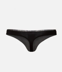 The No Show Thong: Jet Black -Outlet No Wire Bras Store 6 product flat back no show thong jet black