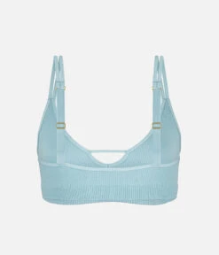 The Skinny-Strap Seamless Bralette: Sky Blue -Outlet No Wire Bras Store 6 product flat back skinny strap seamless bralette sky blue