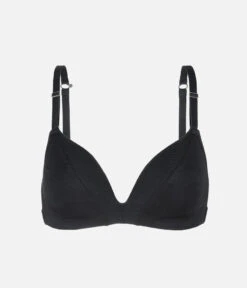 The All-Day Deep V No-Wire: Jet Black -Outlet No Wire Bras Store 6 product flat front all day deep v no wire jet black
