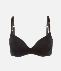 The No-Wire Push-Up: Jet Black -Outlet No Wire Bras Store 6 product flat front no wire push up jet black