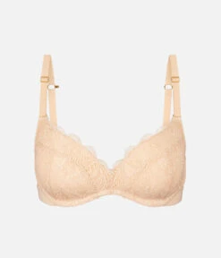 The Lace No-Wire Push-Up: Toasted Almond 21 The Lace No-Wire Push-Up: Toasted Almond -Outlet No Wire Bras Store 6 product flat front no wire push up toasted almond