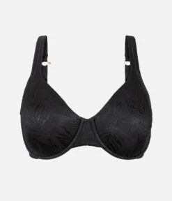 The Smooth Lace Minimizer Bra: Jet Black -Outlet No Wire Bras Store 6 product flat front smooth lace minimizer jet black