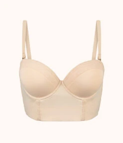 The Low Back Strapless: Toasted Almond 12 The Low Back Strapless: Toasted Almond -Outlet No Wire Bras Store 6 product flat front1 low back strapless toasted almond