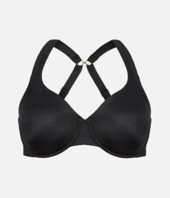 The Minimizer Bra: Jet Black -Outlet No Wire Bras Store 6 product flat front1 minimizer jet black