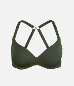 The No-Wire Push-Up: Rich Olive -Outlet No Wire Bras Store 6 product flat front1 no wire push up rich olive