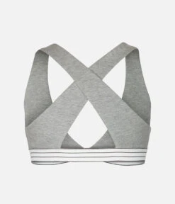 The Cross Back Bralette: Heather Gray -Outlet No Wire Bras Store 7 product flat back cross back bralette heather gray