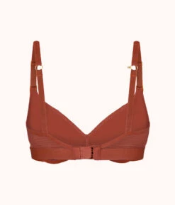 The Metallic Palm No-Wire Push-Up: Burnished Mahogany/Metallic Palm Print 5 The Metallic Palm No-Wire Push-Up: Burnished Mahogany/Metallic Palm Print -Outlet No Wire Bras Store 7 product flat back metallic palm nwpu burnished mahogony foil